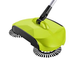 SOGA Auto Household Spin Hand Push Sweeper Home Broom Room Floor Dust Cleaner Mop Green