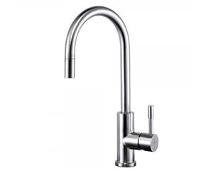 SWEDIA KLAAS Stainless Steel Sink Mixer with Swivel Spout and Pull-Out - Brushed