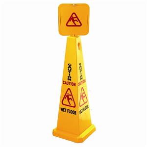 Sabco 1170mm Yellow Caution Wet Floor Cone And Sign