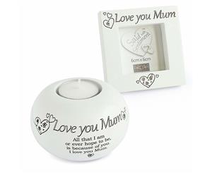 Said with Sentiment Frame & Tea Light Holder Gift Sets Love You Mum