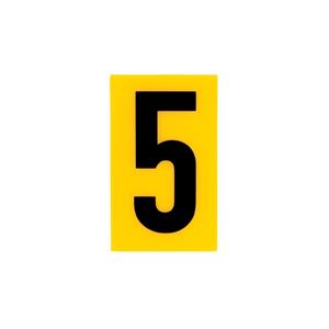 Sandleford 60 x 35mm 5 Yellow Cut Out Self Adhesive Numeral