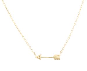 Short Story Arrow Diamante Necklace - Gold