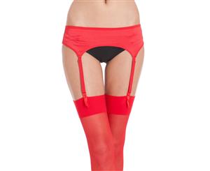 Silky Womens/Ladies Narrow Satin Suspender Belt (1 Pair) (Red) - LW311