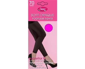 Silky Womens/Ladies Opaque 70 Denier Footless Tights (1 Pair) (Neon Pink) - LW176