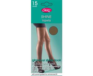 Silky Womens/Ladies Shine Tights Extra Size (1 Pair) (Melon) - LW260