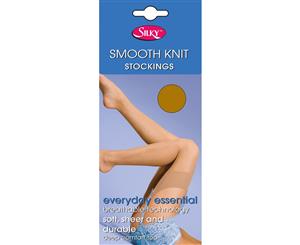 Silky Womens/Ladies Smooth Knit Stockings (1 Pairs) (Natural Tan) - LW252