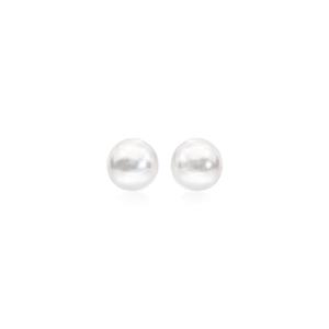 Silver 4x4.5mm White Freshwater Pearl Stud Earrings