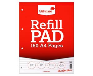 Silvine A4 160 Page Refill Pad (Pack Of 6) (White) - SG12685