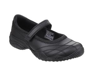 Skechers Girls Velocity Pouty Touch Fasten Leather Casual Shoe - Black