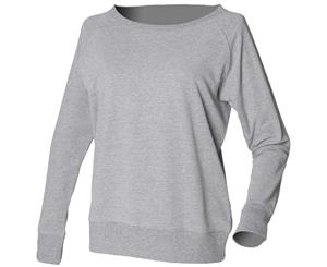 Skinni Fit Ladies/Womens Slounge Sweatshirt (Heather Grey) - RW1382