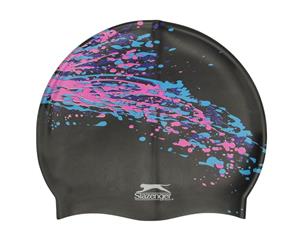Slazenger Unisex Print Silicone Cap Hat Headwear - Black/Pink/Blue