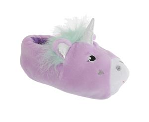 Slumberzzz Childrens/Kids Soft Unicorn Design Slippers (Lilac) - SL601