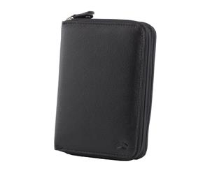 Soft Genuine Leather Designer Double Zip RFID Protected Wallet/Purse