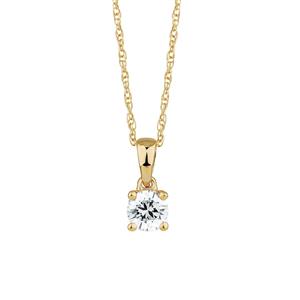Solitaire Pendant with a 1/4 Carat Diamond in 18ct Yellow Gold