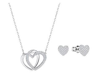 Swarovski Crystal Heart Necklace and Heart Earring