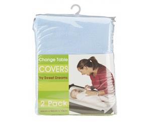 Sweet Dreams Change Table Mattress Cover 2 Pack - Sky