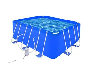 Swimming Pool 400x207x122cm Steel PVC with 530 gal/h Pump Above Ground