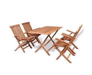 Teak Outdoor Dining Set 4 Seater Folding Table Chairs Garden Furniture