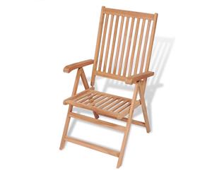 Teak Reclining Garden Chair Outdoor Camping Foldable Armchair Seat