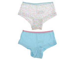 Tom Franks Girls Shorts Underwear (2 Pack) (Sky Blue) - KU243