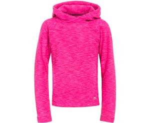 Trespass Boys & Girls Moonflow Hooded Soft Knitted Marl Fleece Jacket - Pink Lady