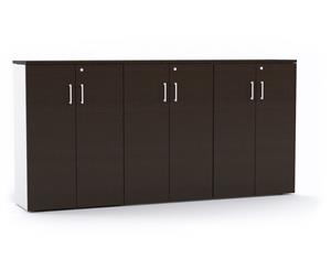 Uniform - 6 Door Medium Storage Cupboard with Medium Doors White Handle - wenge