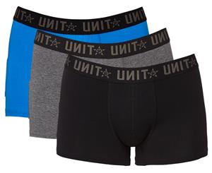 Unit Men's Day To Day Boxer Trunk 3-Pack - Blue/Grey/Black