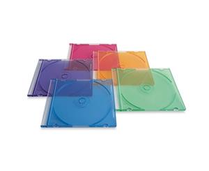 VSC25 VERBATIM 25Pk Coloured Slim CD Cases Verbatim Thinner and Lighter Than Standard Jewel Cases 25PK COLOURED SLIM CD CASES