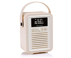 View Quest Cream Retro Mini DAB Digital Radio/USB/AUX/Bluetooth Portable Speaker