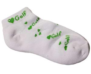 Walkerden Swarovski Crystal Love Golf Ladies Socks - Green