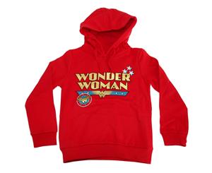 Wonder Woman Childrens Girls Logo Hoodie (Red) - PG112