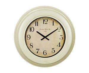 1pce 60cm Antique Clock Cream White Wall Art Decor Home - White and Gold