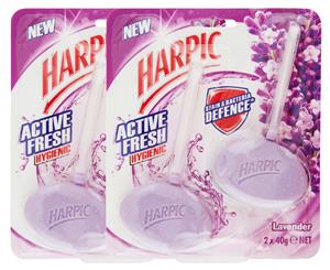 2 x Harpic Active Fresh Hygienic Toilet Block Lavender 2pk