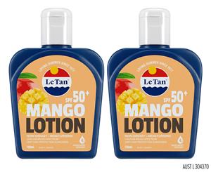 2 x Le Tan Mango SPF50+ Lotion 125mL
