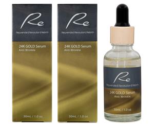 2 x Re 24K Gold EGF Anti-Wrinkle Serum 30mL