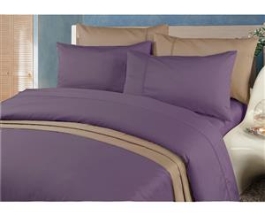 2000TC Five Star Luxury Double Bed Quilt cover set -Eggplant