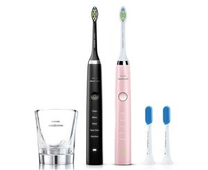 2PK Philips Sonicare Diamond Clean Rechargeable Electric Toothbrush Black Pink