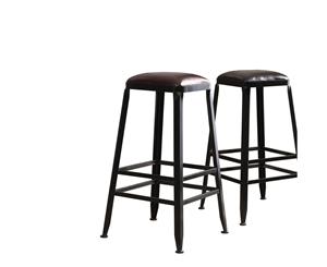 2x Levede Industrial Bar Stool Kitchen Stool Barstools Dining Chair Leather Seat