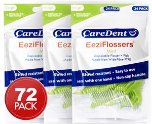 3 x CareDent EeziFlossers Mint 24-Pack