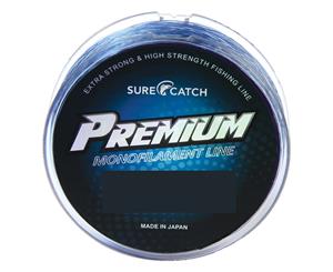 300m Spool of Surecatch Premium Monofilament Fishing Line - Blue Mono Line [Breaking Strain 80lb]