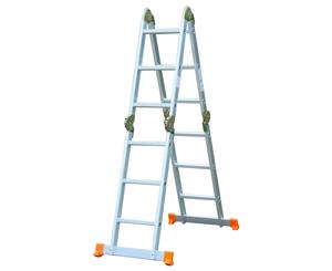 3.7m Folding Ladder Multi purpose Adjustable Step Ladders Telescopic Lock Hinge Aluminium
