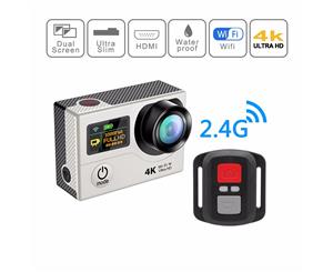 4K Ultra Hd Wifi Sports Action Camera 2" Lcd Video Remote H3R Silver
