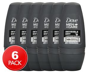 6 x Dove Men + Care Invisible Dry Roll-On Anti-Perspirant 50mL