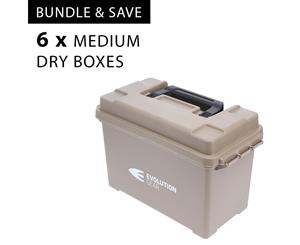 6 x Medium Case Weatherproof Box / Dry Box in Desert Tan