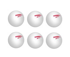 6pc Summit 2 Star Red Dot Table Tennis Plastic Ball 40+ Ping Pong Game White
