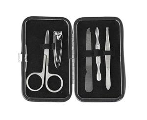6pc Vivitar Men's Essentials Nail Care Stainless Steel Grooming Kit w/ Case SL