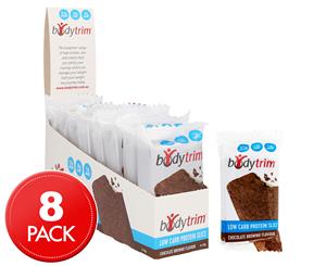 8 x Bodytrim Low Carb Protein Slice Chocolate Brownie 55g