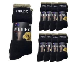 9 Pairs Merino Wool Men's Socks - Black