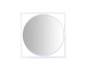 90 CM Round Mirror with Square Metal Frame