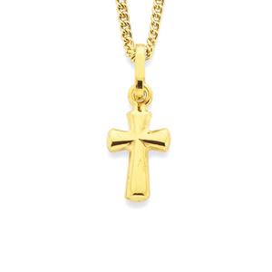 9ct 10mm Fluted Cross Charm